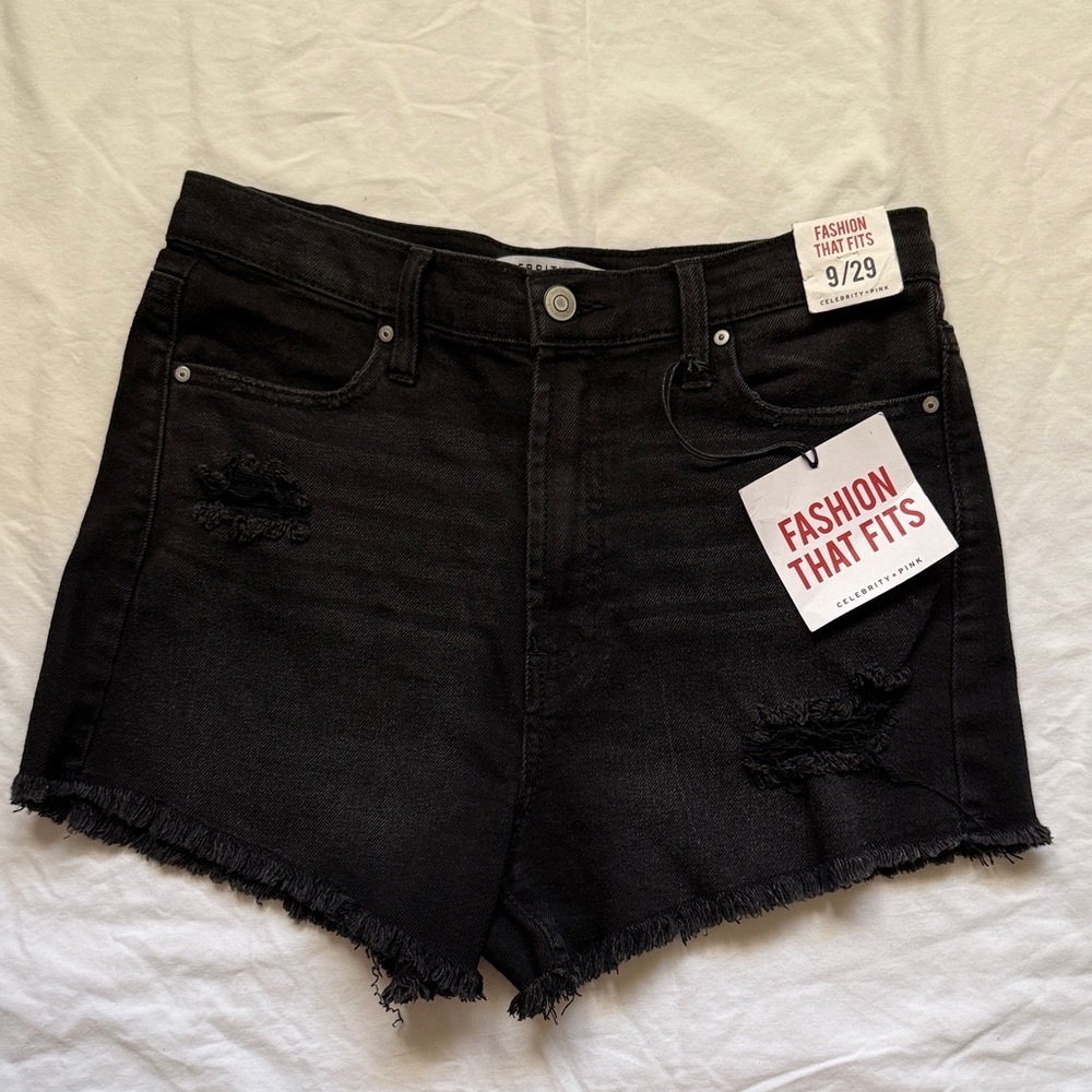 Celebrity Pink Black Jean Shorts